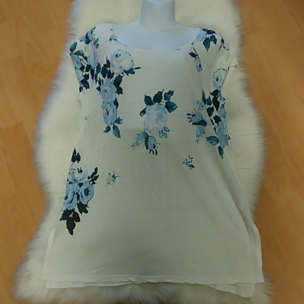 πLucky Brand Floral Linen Tunic Top - Picture 6 of 8